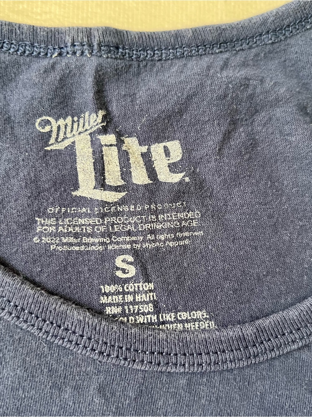 Miller Lite Navy Logo Tank Top - Men's Sleeveless Tee - Picture 3 of 6
